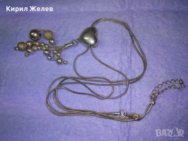 КРАСИВО ПОСРЕБРЕНО ФЕШЪН АРТ НЕЖНО КОЛИЕ от НЕРЪЖДАЕМА БЛАГОРОДНА СТОМАНА с ТОПЧЕТА и СЪРЧИЦЕ 40518, снимка 10 - Колиета, медальони, синджири - 42640223