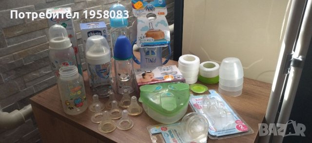 Шишета, аспиратор, чаша, биберони, кутия за аАМ, снимка 7 - Прибори, съдове, шишета и биберони - 41835956