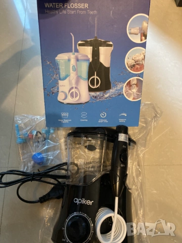 Професионален зъбен душ Apiker – 10 степени, 8 накрайника, 600 мл, снимка 3 - Други - 53450760