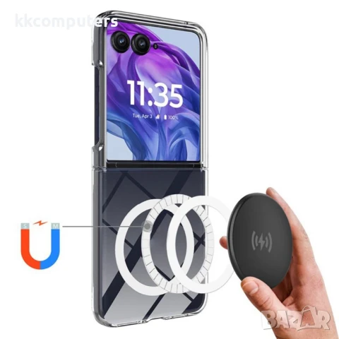 Motorola Razr 60 Ultra 5G Magnetic Case TPU+Acrylic / MagSafe Удароустойчив Калъф и Протектор, снимка 2 - Калъфи, кейсове - 50443297