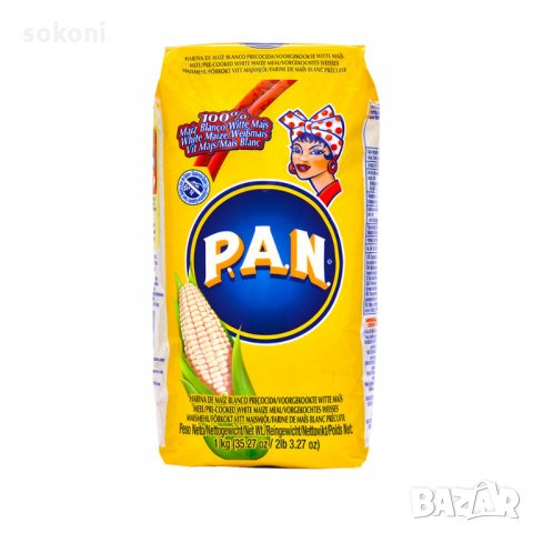 Pan Harina White Corn Flour 1kg / ПАН Бяло царевично брашно 1кг, снимка 1 - Други - 35866243