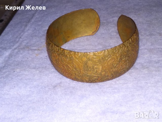 ХРЕКРАСНА ФЛОРАЛНО ОРНАМЕНТИРАНА МЕДНА РЕГУЛИРУЕМА РЕТРО ГРИВНА с Надпис ПЕТЯ Ръчна ИЗРАБОТКА 70311, снимка 6 - Антикварни и старинни предмети - 41281154