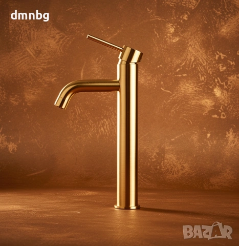 Стоящ златист смесител за мивка Т903, снимка 5 - Смесители - 47787541