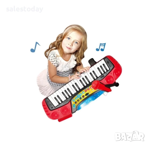 Пиано с микрофон и столче, Йоника , снимка 2 - Музикални играчки - 52520319