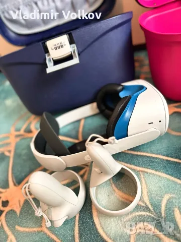 Meta Oculus Quest 2 256GB — Пълен премиум комплект (Elite Strap + PC Link кабел + Кейс + Маска), снимка 3 - Други игри и конзоли - 55958953