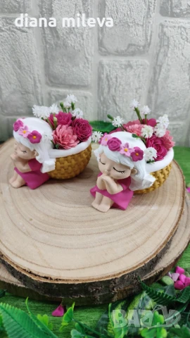 Ангелчета в цвят розов!, снимка 8 - Декорация за дома - 50911878