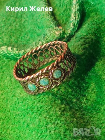 СТАРИНЕН ВЪЗРОЖДЕНСКИ ТЮРКОАЗЕН СРЕБЪРЕН ПРЪСТЕН РЪЧНА ФИЛИГРАННА ИЗРАБОТКА РЯДЪК 27300, снимка 13 - Антикварни и старинни предмети - 36858148