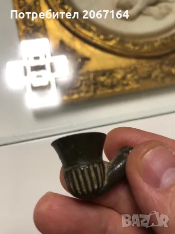 Османска бронзова лула, снимка 8 - Антикварни и старинни предмети - 48466019