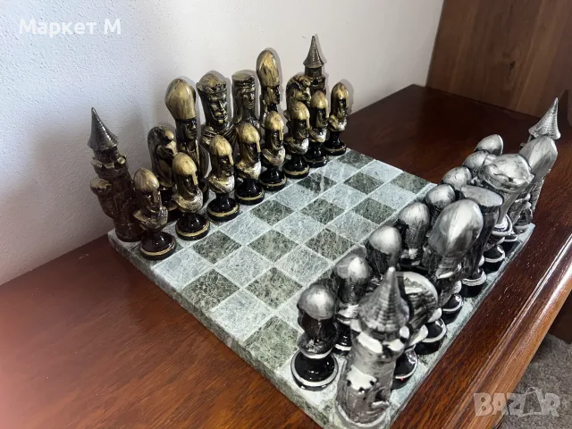 Уникален Шах от мрамор и гипс, снимка 3 - Други спортове - 56120006