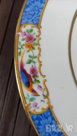 Чиния с фазани и цветя - Schumann, снимка 2 - Чинии - 49745257