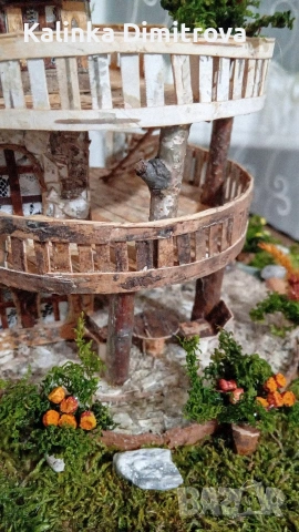 Къща с цветя на три нива-ръчна изработка., снимка 3 - Декорация за дома - 53055284