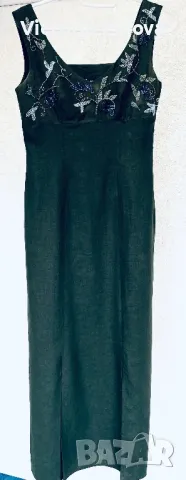 Елегантна зелена  ленена рокля JONES USA, снимка 17 - Рокли - 49873503