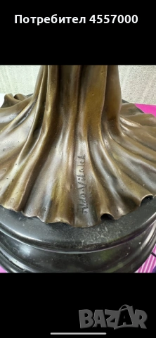 бронзова скулптура „Арт Нуво“ – Aldo Vitaleh (82 см / 20 кг), снимка 2 - Антикварни и старинни предмети - 53438775