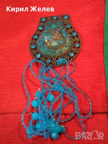 ЕТНО - СТИЛ МЕСИНГОВО МЪНИСТЕНО АЖУРНО БИЖУ НАКИТ ВИСУЛКА с КРИСТАЛЧЕТА 27900, снимка 4 - Други - 37095191