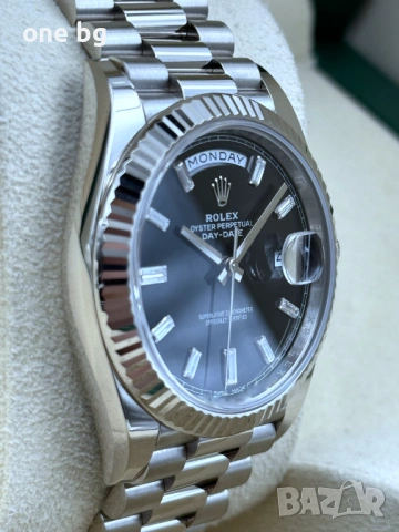 Rolex Day Date President White Gold Black , снимка 3 - Мъжки - 53789379