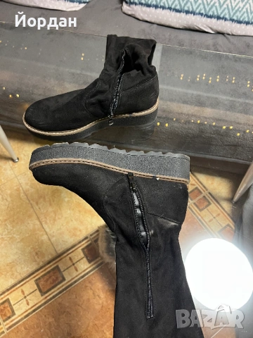 Дамски ботуши-чорапи с ластик отгоре велурени, снимка 2 - Дамски ботуши - 53037566