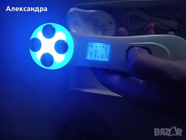 Мултифункционален Козметичен Уред за Лице 5 в 1 (RF, EMS, LED фототерапия), снимка 4 - Масажори - 55802438