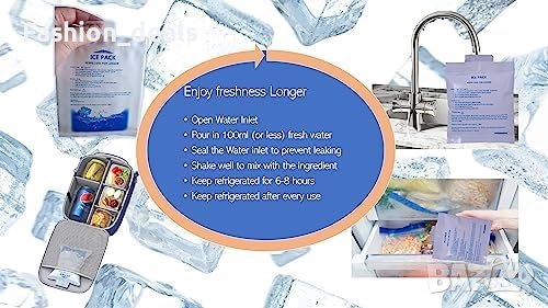 Нови 5 броя Леки ледени пакети многократна употреба Съхранение храна охладане, снимка 6 - Други стоки за дома - 42595916