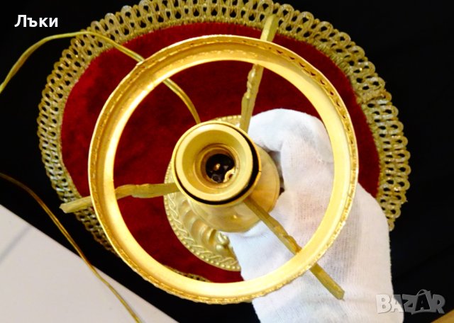 Бронзова лампа,настолна лампа,нощна лампа., снимка 6 - Настолни лампи - 42505322