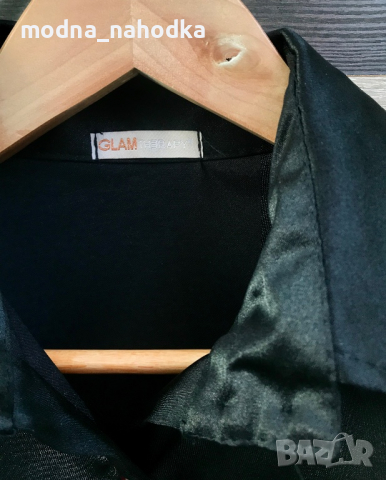 Черна риза GLAM THERAPY, снимка 4 - Ризи - 36368557