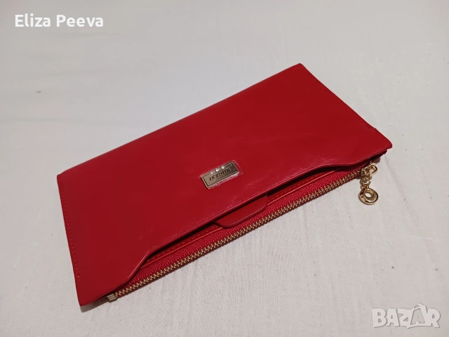 Червен кожен дамски портфейл, снимка 7 - Чанти - 53156841