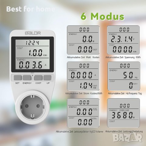 BALDR Монитор за потребление на електроенергия,Монитор за домашен енергопотребление, снимка 8 - Друга електроника - 41812321