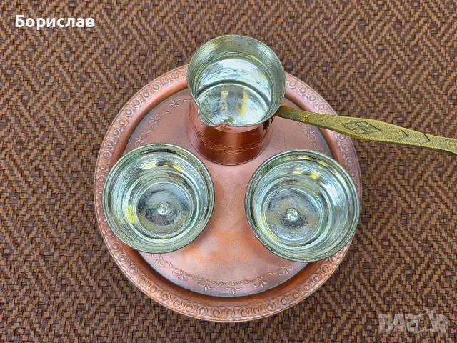 Меден комплект за кафе, снимка 2 - Антикварни и старинни предмети - 55930737