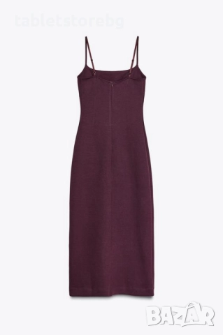 Стилна винена изчистена рокля Zara, размер S, стил и класа! 32лв, снимка 3 - Рокли - 52348633