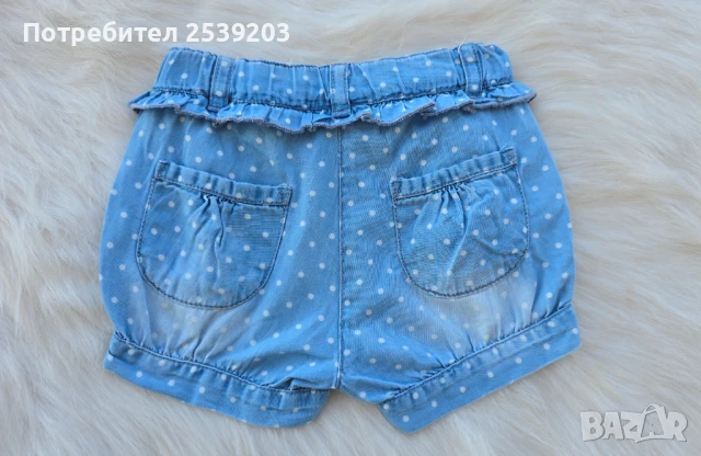 Детски къси дънки  9-12 месеца, снимка 7 - Панталони и долнища за бебе - 50959606