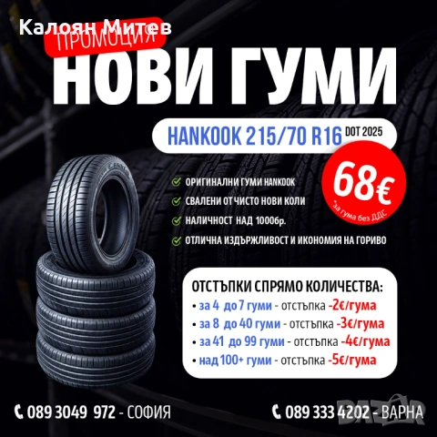 Промоция НОВИ гуми Hankook Ventus Prime  4  - 215/70/16
