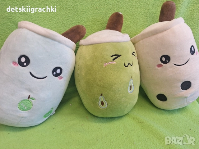 Плюшена играчка възглавничка Бабъл шейк Boba Tea Bubble Tea Cup, снимка 5 - Плюшени играчки - 42909392