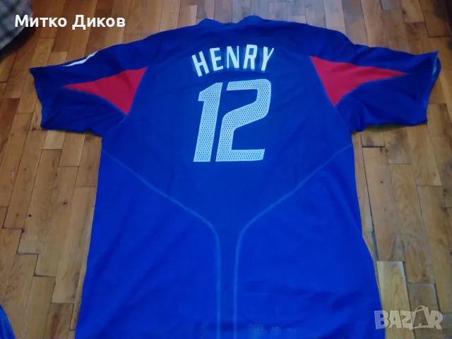 Франция винтидж футболна тениска 2004г. маркова на Адидас размер ХЛ №12 Тиери Анри, снимка 9 - Футбол - 55741922