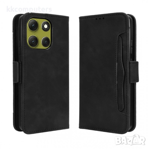 Motorola Moto G86 5G / Power 5G Magnetic Wallet Кожен Калъф и Протектор, Слот за Карти (Черен, Тъмно, снимка 10 - Калъфи, кейсове - 51959101