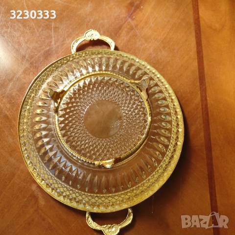 Кристална фруктиера, бонбониера 19 век, снимка 4 - Колекции - 51540116