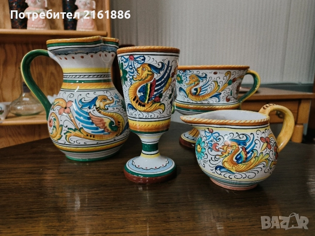 Уникален ръчно рисуван комплект керамика 