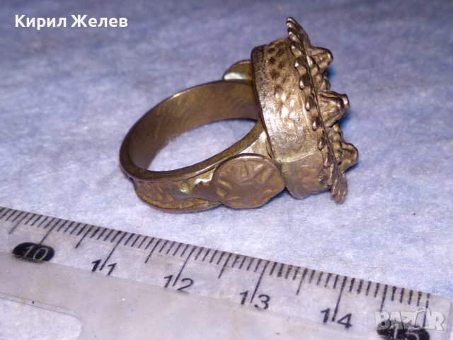 17-18 Век ВЪЗРОЖДЕНСКИ БОЛЯРСКИ АВТЕНТИЧЕН ЕТНОГРАФСКИ РЯДЪК ПРЪСТЕН БРОНЗ / САЧАН МАЙСТОРСКИ 30737, снимка 5 - Антикварни и старинни предмети - 40552655
