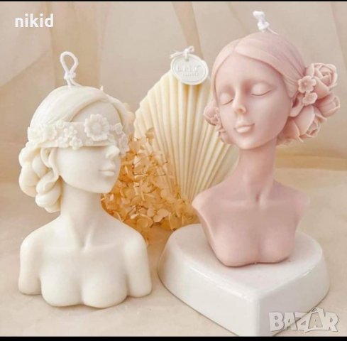 Дама красива жена с маска лице кок глава силиконов молд форма фондан смола свещ восък глина сапун , снимка 2 - Форми - 35811373