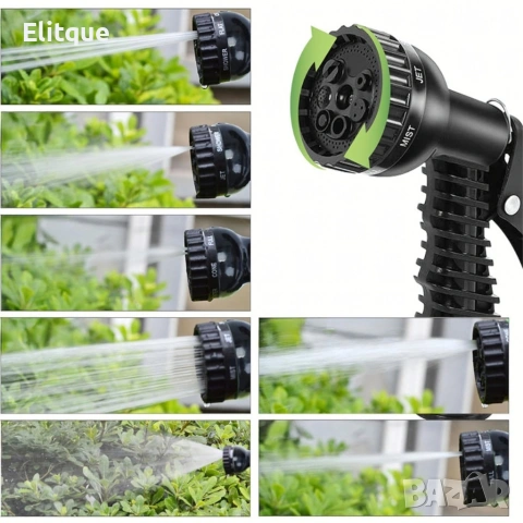 Гъвкав разтеглив градински маркуч 30м – Пълен комплект с пистолет (7 функции) и конектори, снимка 5 - Други инструменти - 53371303