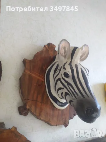 Пластмасова глава на зебра за декорация 