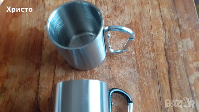 метално канче за напитки с карабинер, снимка 3 - Термоси - 35804404