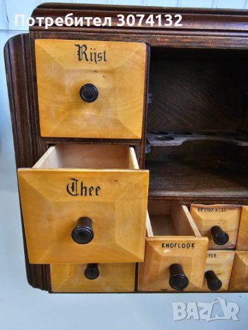 Ретро шкафче за подправки от дърво , снимка 4 - Шкафове - 40437595