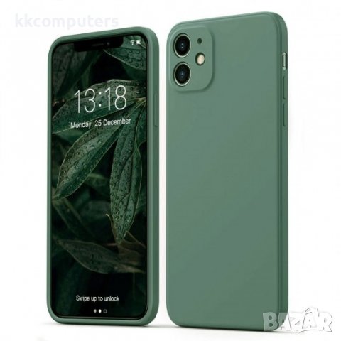 Силиконов кейс Silicone Soft Cover, За iPhone 14 (6.1), Тъмнозелен