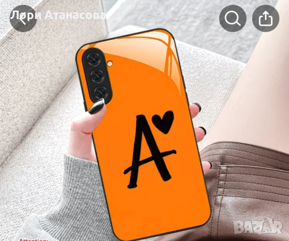 Калъф за телефон: Оранжева основа с дизайн на сърца, бяло стъклено покритие, снимка 2 - Калъфи, кейсове - 53557312