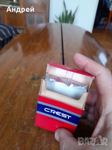 Стара кутия от цигари Crest, снимка 6 - Други ценни предмети - 39566102