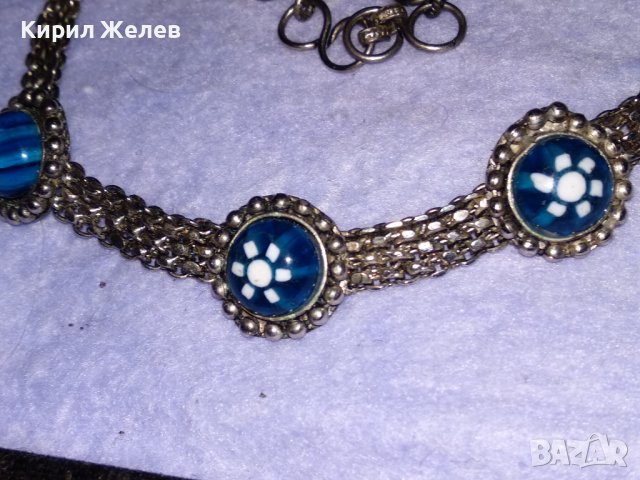СТАРО РЕТРО ГОТИК АРТ КОЛИЕ ЧОКЪР посребрена благородна стомана с ВЕНЕЦИАНСКО СТЪКЛО МУРАНО 25991, снимка 11 - Антикварни и старинни предмети - 41751658