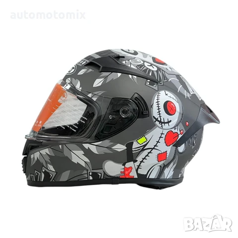 Каска за мотор WLT Matt Grey 4, снимка 5 - Аксесоари и консумативи - 50809684