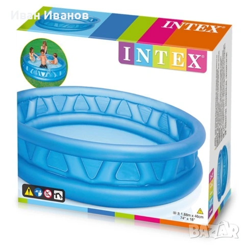 Надуваем басейн - 1.88м х 46см - Intex, снимка 3 - Басейни и аксесоари - 53438161