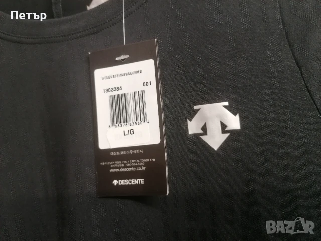 Продавам чисто нова черна дамска лятна ефирна бързосъхнеща тениска Descente , снимка 3 - Тениски - 50700252