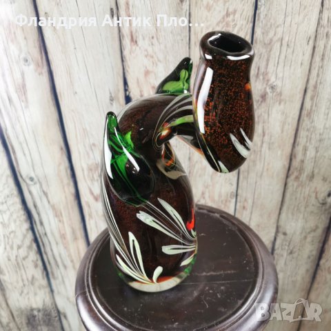 Стъклена ваза - Абстракт, снимка 5 - Вази - 39064045