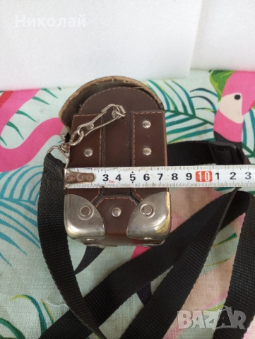 Кожена чанта с метален обков, снимка 5 - Чанти - 51652814